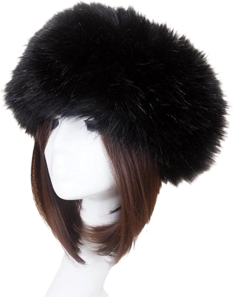 PMIYS Womens Faux Fur Hat Winter Russian Hats Warm Skiing Hat Fluffy Earmuff Hat - Image 4